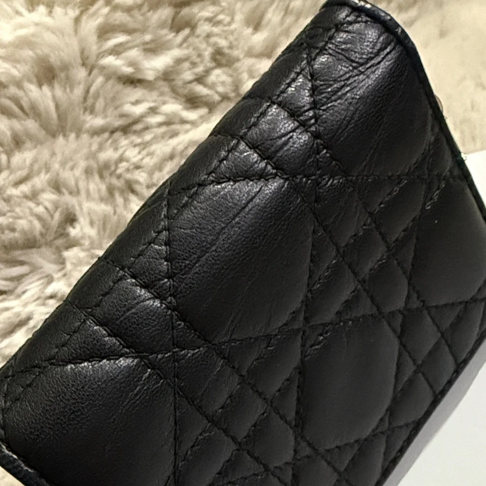 Dior Black Wallet with Gold Accent